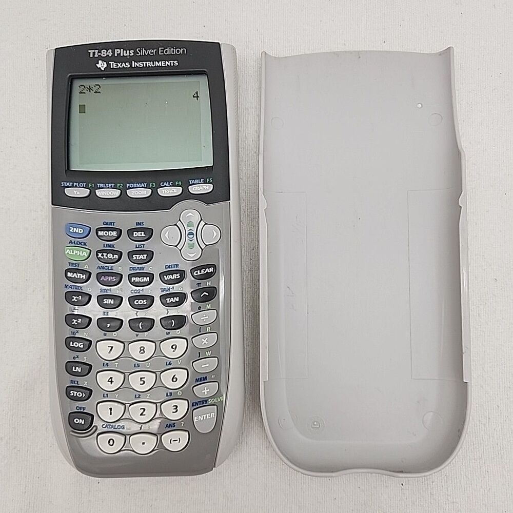 Calculator Texas Instruments Ti-84 Plus Silver Edition Graphing w/ Cover Math